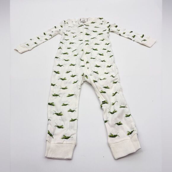 NWT | milkbarn | Kids White and Green grasshopper pajamas | 12-18 months - Picture 3 of 7